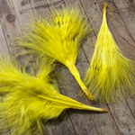 ふわふわターキーフェザー 10枚セット イエロー 5-12cm 金具付き