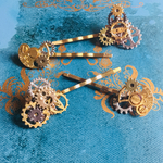 歯車のヘアピン　マルチカラー　２本セット　（ゴールド）