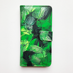 【iPhone6+/6s+】「緑色の花」手描きiPhoneケース（黒）
