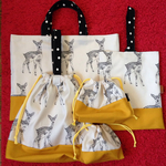 シカさん ハンドメイド  お得な 入園入学5点セット 北欧柄 男の子 女の子