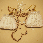 白いお山刺繍ピアス