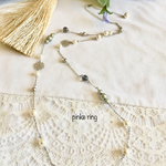 結婚式などにも♡お花とパールsilverロングネックレス