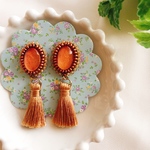 ミニタッセル ビーズ刺繍ピアスorイヤリング