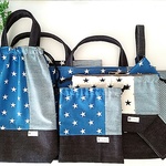 ★ashrun様オーダー品★通学７点セット　星柄ブルー＆星柄ネイビー＆星柄ホワイト　❮入園・入学❯
