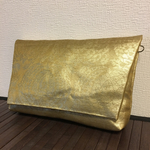【SALE】金色の袋帯のクラッチバッグ　着物（帯）リメイク