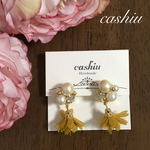 ビジューフラワー(イエロー) ピアス/イヤリング