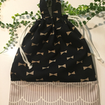 再販⋈﻿送料無料!リボン柄×もこもこストライプの体操服入れ