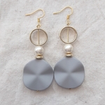 コットンパール×mat gray×gold＊ピアスorイヤリング