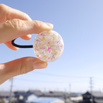 春の訪れ ドライフラワーのヘアゴム