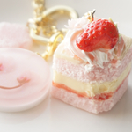 苺と桜のケーキ&桜ゼリー