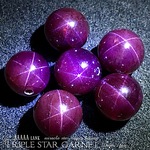 【幻の星!!】トリプルスターガーネット・極上AAAAAランク✧【高発色!! 全石スターとキラキラ入り✧】約9.5〜10ｍｍ珠【１石】セット【インド産】
