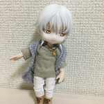 ニットベスト:グレー