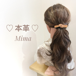 ★ 本革 ★ キラキラ ラインストーン ヘアゴム   シャンパンゴールド