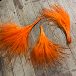 [ふわふわターキーフェザー 10枚セット オレンジ 5-12cm 金具付き