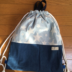  大きめ 星柄 手持ち巾着袋 ナップサックにも★入学 体操着袋 お着替え袋 
