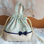 (受注作成)★☆お弁当袋・水色花柄☆★