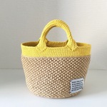 【simple】麻ひも✖️マスタード☆かごバック