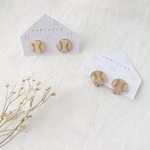 野球ボール耳飾り.＊ぺったんこ.金色ver