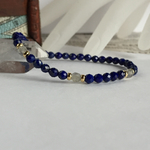 ラピスラズリとラブラドライトの細身シンプルブレスレット