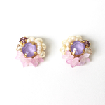 ライラックとビジューのピアス