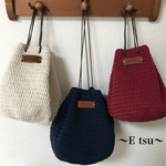 コットン糸の巾着バッグ
