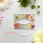 押し花クリアポケットティッシュケース   カラフル