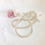 3e*コットンパール ロングネックレス《rhinestone - 8》