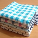 再販:: クール系☆６重ガーゼハンカチ５枚♪イカリタグ a193