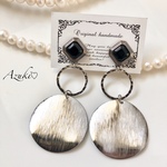 シルバーメタル 大ぶりピアス/大ぶりイヤリング  