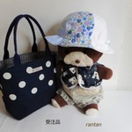 まりん様受注品・水玉模様のトート・青いイチゴのチューリップハット♡