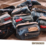 口がガバッと開くデニムがま口！