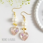 アンティークカラーのお花ピアス/イヤリング