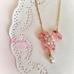 ピンク色♡花ネックレス