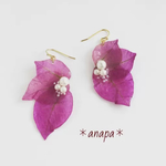 【pinkymr1515様専用】ブーゲンビリアの大人ピアス&レジン加工済花びら