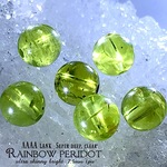 【濃密✧極上透明‼︎】レインボーペリドット・極上AAAAランク✧【全石キラキラ結晶または虹入り✧】約7〜7.5ｍｍ珠【１石】セット【ミャンマー産✧】