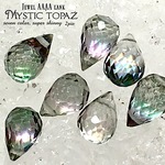 ■.:*☆GW特別■Lサイズ■【幻想✧七色宝石!!】ミスティックトパーズ・宝石質AAAA＋ランク✧【妖艶七色の輝き!! 宝石質の透明感と光沢✧】縦約7〜7.5mm【２石】セット【ブリオレットカット✧】