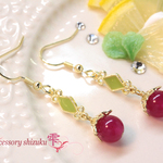 エポダイヤピアス＊ピンクジェイド
