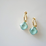 ＊swarovski crystal mintgreen～大人に憧れるシンプルラウンドイヤリング（ピアス）