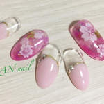 卒業式、入学式に☆桜フレンチネイルチップ