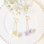 イエロー or ブルー   flower bouquet&chain ピアス/イヤリング