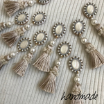 再販9♡ゆれる♡ビーズ刺繍のタッセルピアス・イヤリング♡