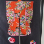 古布で作った両面のれん