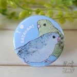 インコ大好き♡缶バッジ【サザナミインコ】