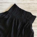 【特別価格】コルセット付きギャザースカート 黒 コットンシルク Ssixe