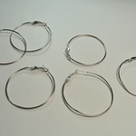 フープピアス リング 小 可動式金具付 銀 10個 34mm ピアス イヤリング アクセサリーパーツ ビーズクラブ [4582434326513]