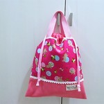 裏地&持ち手付き巾着♪くまさん（ベア）柄