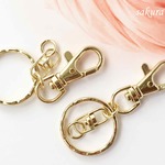 【3個】キーホルダー 完成品 ライトゴールド