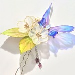 【訳有り】半透桜と蝶のかんざし