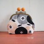 ＜再販＞　モノトーンのお花のがまぐちポーチ