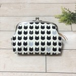 受注製作【再販】黒猫パターンのがまぐちポーチ